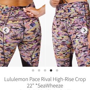 Lululemon Seawheeze Pace Rival High-Rise 22” Crop